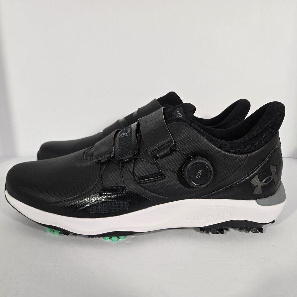 Mens 13 Under Armour‎ HOVR Drive 2 BOA Golf Shoes Black White 3027088-002